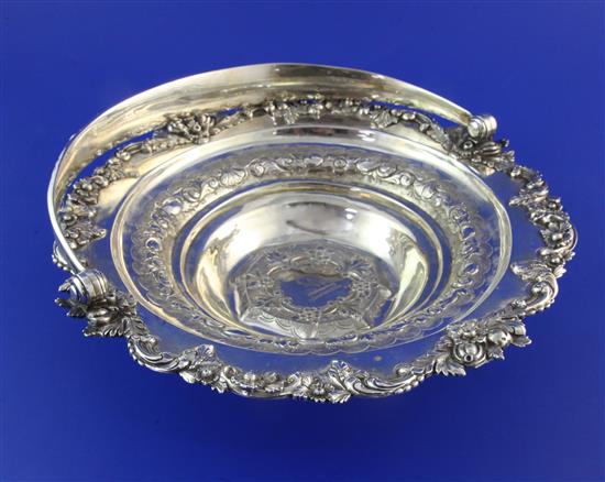 A William IV silver fruit basket by Richard William Atkins and William Nathaniel Somersall, 23 oz.